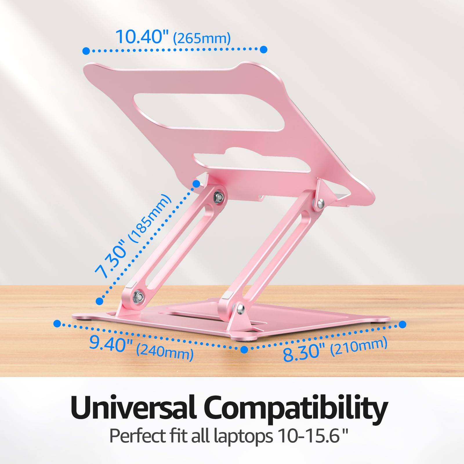10.40" (265mm)  
7.30" (185mm)  
9.40" (240mm)  
8.30" (210mm)  

Universal Compatibility  
Perfect fit all laptops 10-15.6"