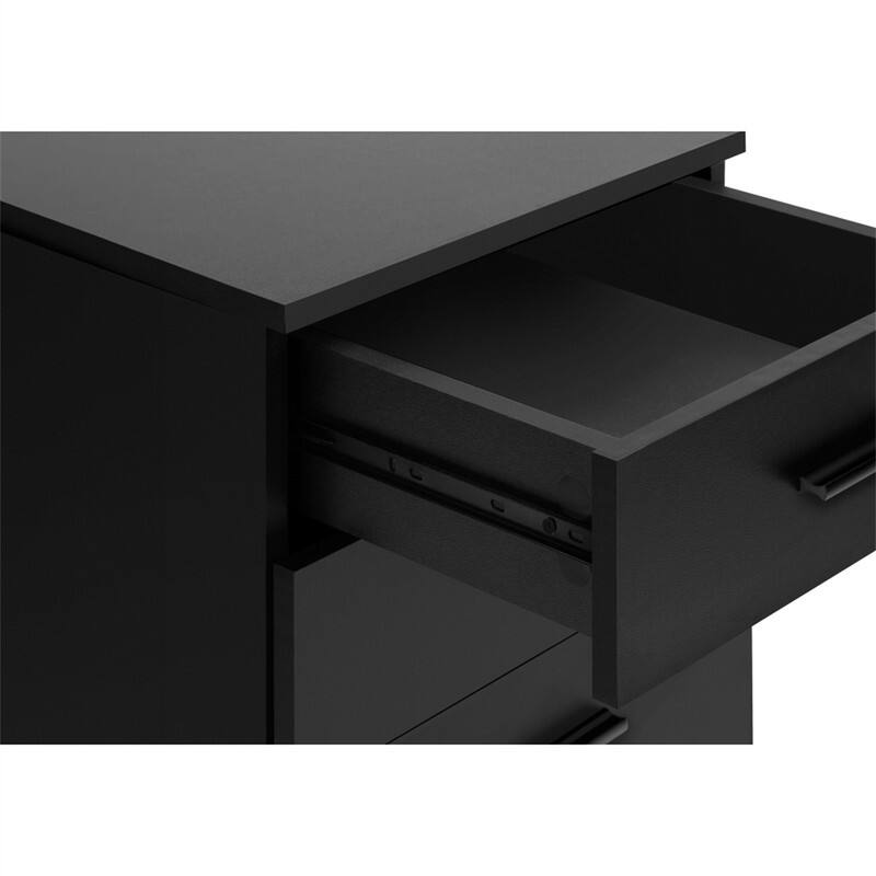 Alt View 5. HTUTWOO - File Cabinet - 3-Drawer Rolling Mobile Storage Cabinet, Printer Stand, Office Organization, Black Laminate Finish - Black.