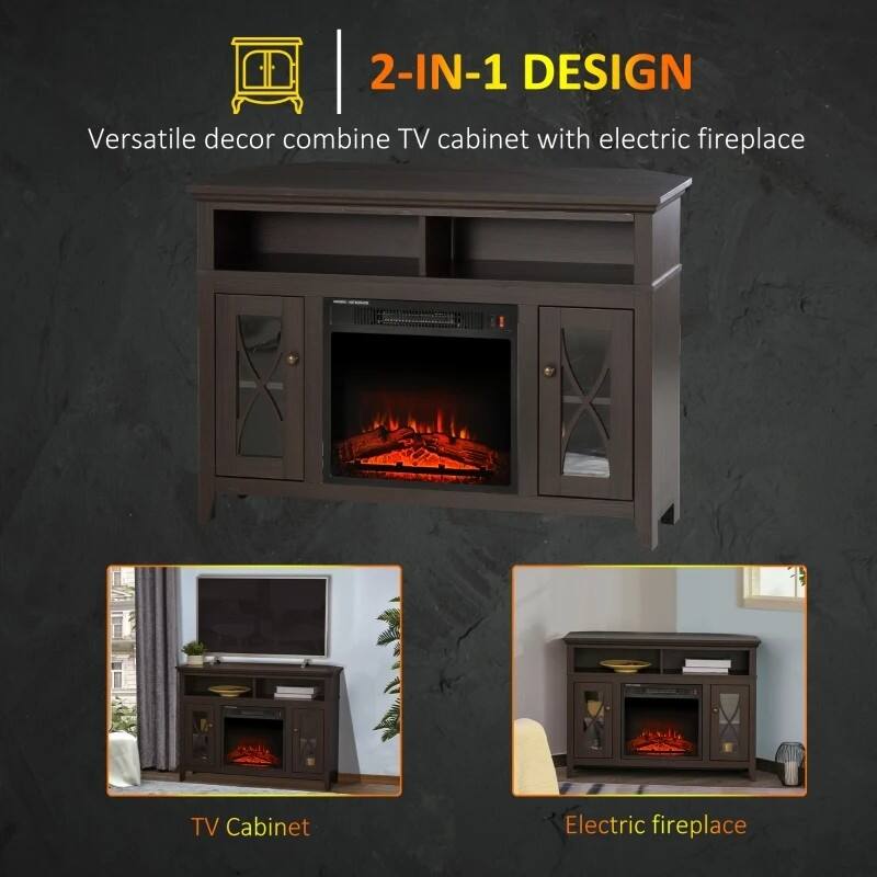 2-IN-1 DESIGN  
Versatile decor combine TV cabinet with electric fireplace  

TV Cabinet  
Electric fireplace