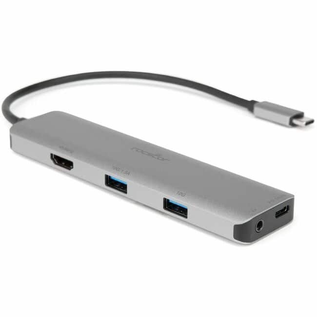 Rocstor - 3.5mm/HDMI/USB/USB-C Audio/Video Adapter - 1 x USB Type C - Male - 1 x HDMI Digital Audio/Video - Female, 2 x