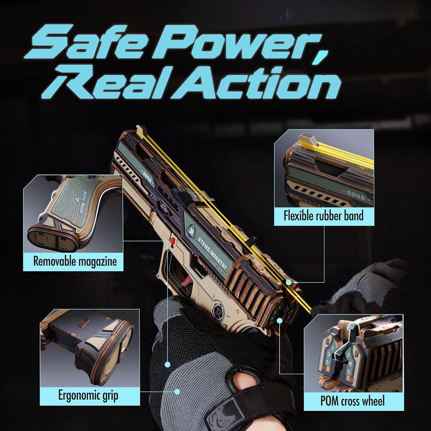 Safe Power, Real Action

- Battle Master Removable magazine
- Flexible rubber band
- Ergonomic grip
- POM cross wheel

MARK
STRIKE INDUSTRY