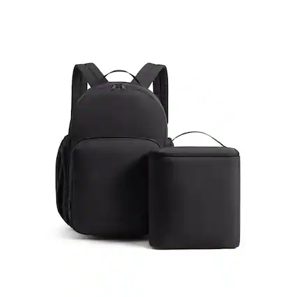 Front. Bagsmart - Commuter Backpack 32L, Laptop Daypack with Detachable Insulated Lunch Bag for Work, College & Daily Travel - Black.