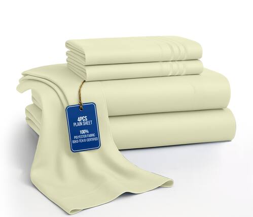4PCS PLAIN SHEET 100% POLYESTER FABRIC OEKO-TEX® CERTIFIED