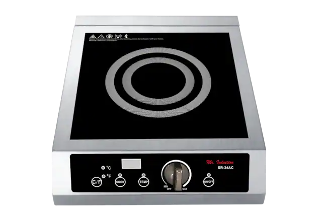 - No
- Noth pe
- d marking
- C Mr. Induction SR-34AC
- C/F
- COOK
- TEMP
- MIN OFF MAX ON/OFF