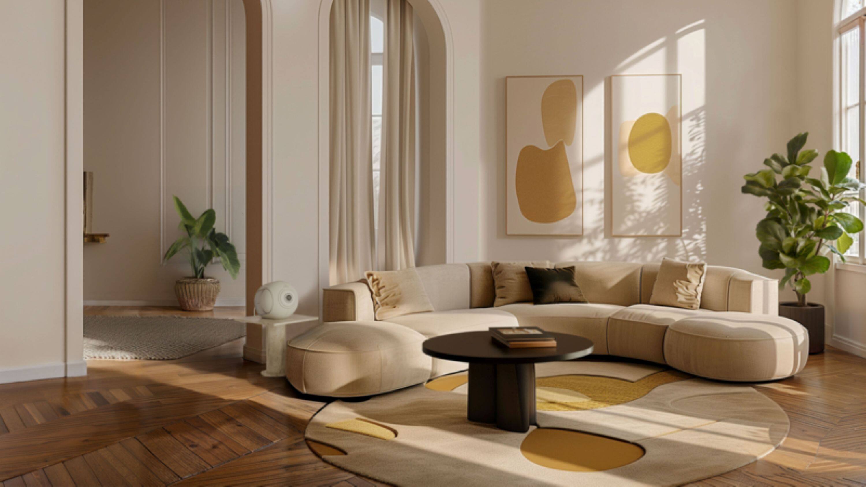 Alt View 5. Devialet - Phantom Ultimate 108 dB Speaker - Light Pearl.