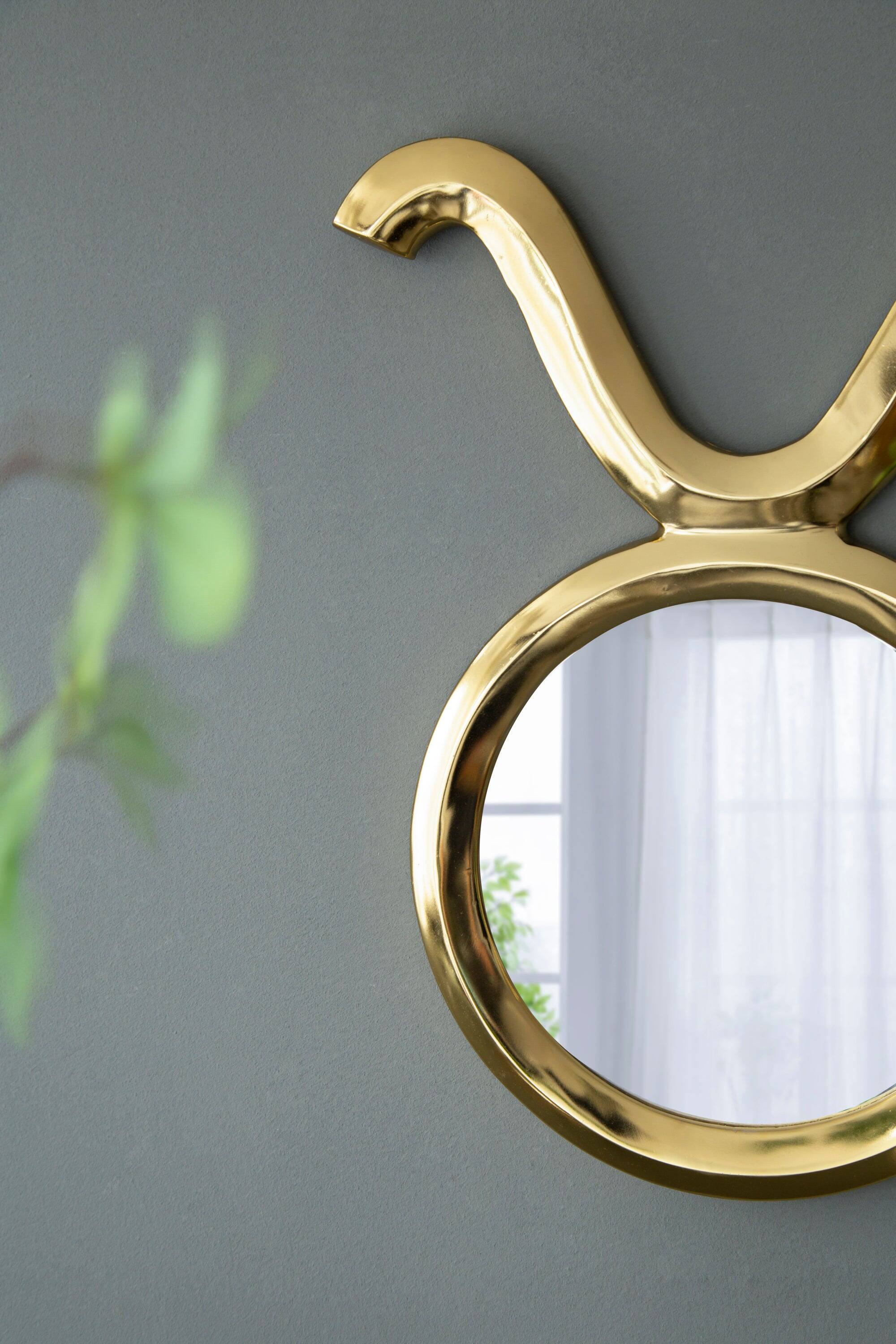 Alt View 10. BreeBe - 12.5' x 16' Modern Gold Round Mirror with Aluminum Frame, Wall Decor for Entryway Living Room Hallway - Gold.