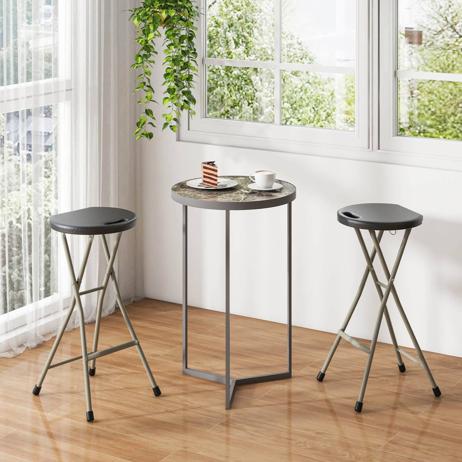 Alt View 1. Costway - Costway 4 PCS Portable Folding Stools Lightweight Fishing Stool with 330 lbs Limited - Black,Silver.