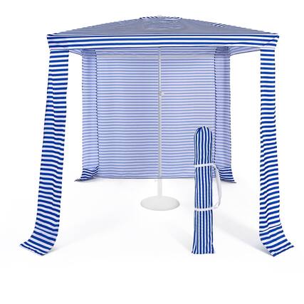 Front. Costway - 6.6' x 6.6' Foldable Beach Cabana Easy-Setup Beach Canopy with Carry Bag - Navy.