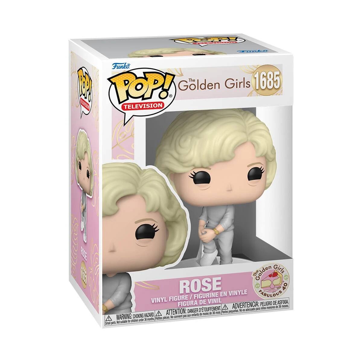 p CTAA Funko The 1685 1 POP! Golden Girls TELEVISION Sp Golden Girls ROSE EN VINYLE FABULOUS 40 FIGURE / FIGURINE VINYL DE VINIL DE ASFIIA FIGURA ADVERTENCIA: PELIGRO de 3 neu D'TOUFFEMENT pm sies netE DANGER pequetos N . anfecuado CHOKING HAZARO A ATTENTION: a eonfernts M - d x nos Partes WARNING: to canvent - A nort Petites pieces chide unde 3 NE s_ Smal peSs