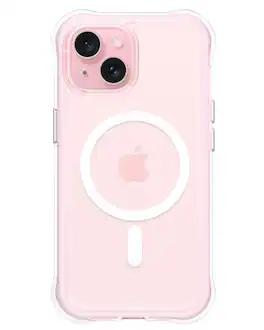Ornarto - Air Case for iPhone 15 Clear, Compatible with MagSafe, Military-Grade Drop Protection Case - Pink