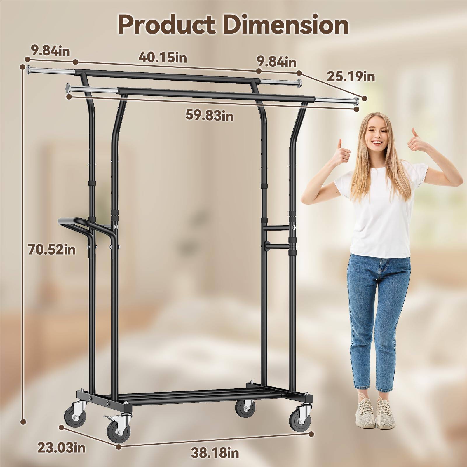Product Dimension

- Width: 40.15in
- Depth: 25.19in
- Height: 70.52in
- Shelf Height: 59.83in
- Shelf Width: 9.84in
- Shelf Depth: 9.84in
- Base Width: 38.18in
- Base Depth: 23.03in