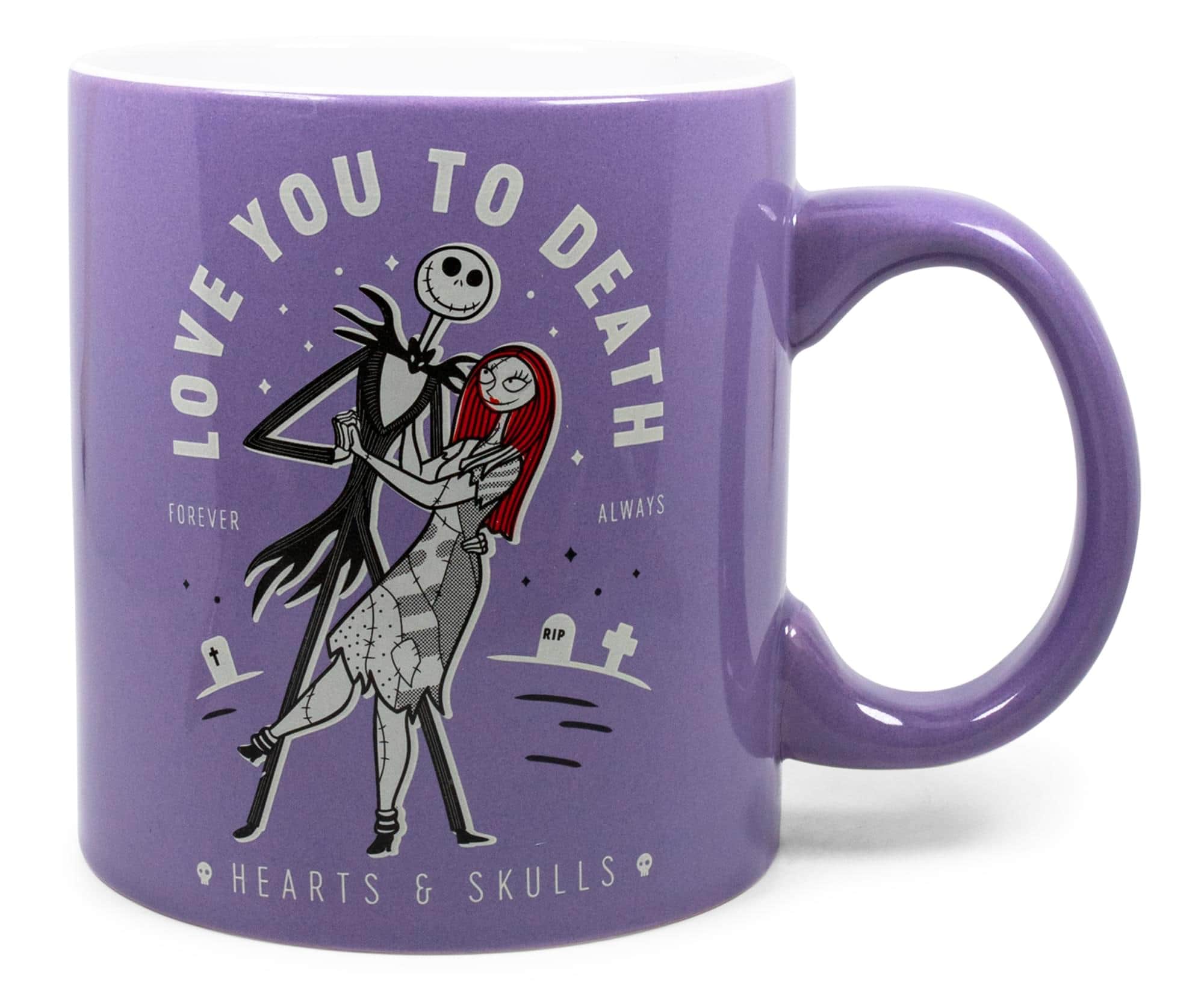 Disney - The Nightmare Before Christmas "Love You To Death" Ceramic Mug | Holds 20 Ounces - Purple