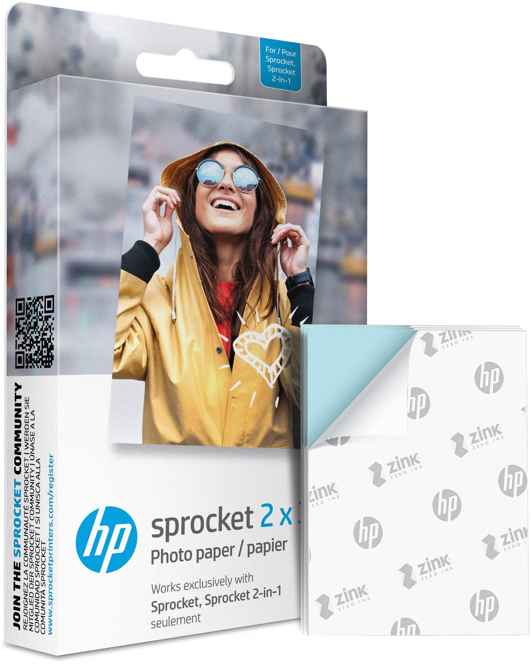 HP Sprocket Zink paper Luna 30-pack 2x3 pre-cut 1,3x1,3 sticker