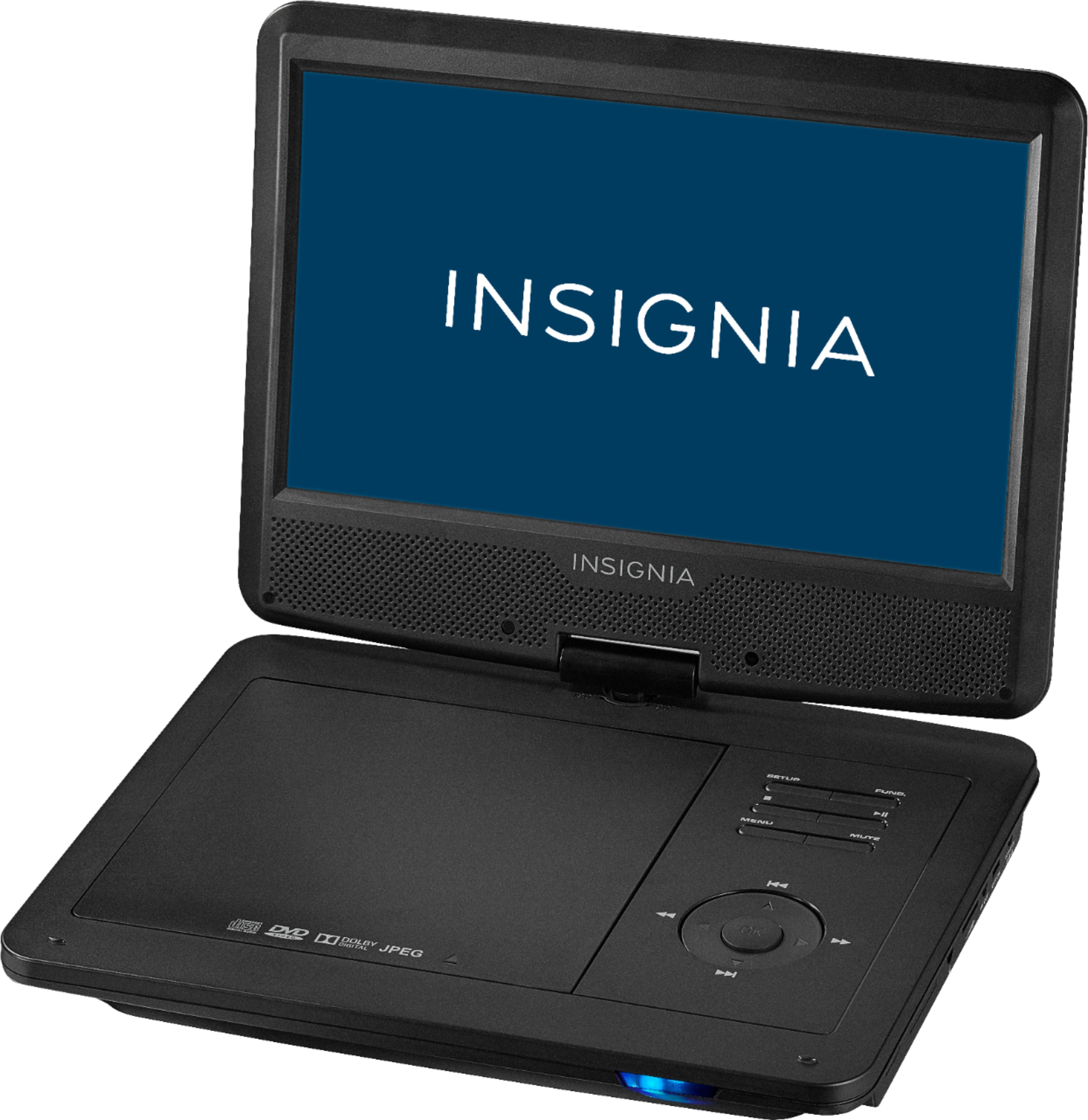 Left. Insignia™ - 10" Portable DVD Player with Swivel Screen - Black.