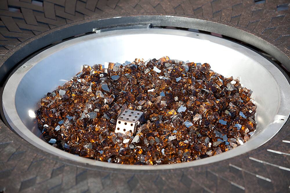 Alt View 12. Fire Sense - Reflective Fire Glass Burnt Bronze - Brown.