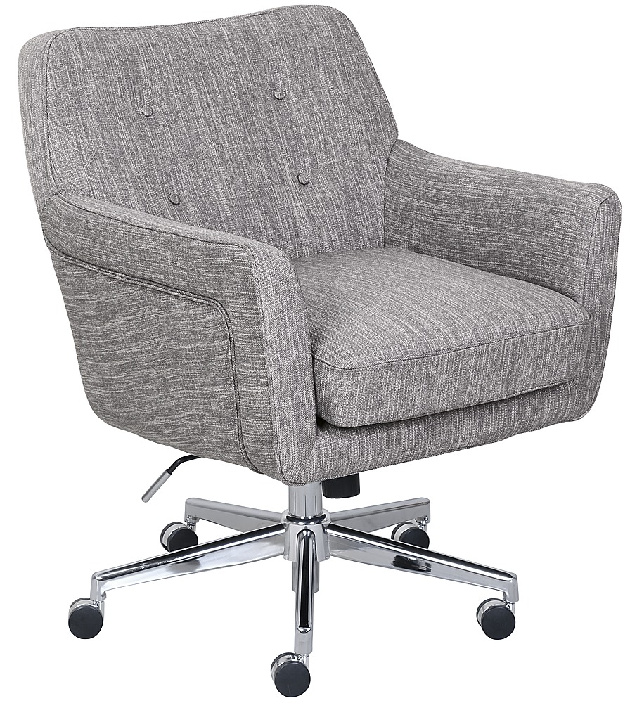 Angle View: Serta - Ashland Memory Foam & Twill Fabric Home Office Chair - Gray