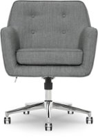 Serta - Ashland Memory Foam & Twill Fabric Home Office Chair - Gray - Front_Zoom