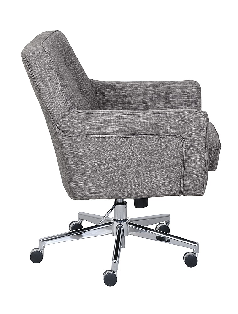 Left View: Serta - Ashland Memory Foam & Twill Fabric Home Office Chair - Gray