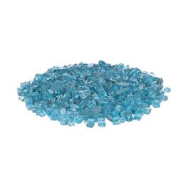 Fire Sense - Premium Sparkling Reflective Tempered Fire Glass for Outdoor Fireplace Gas or Propane Fire Pits - Bahama Blue