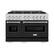 Angle. ZLINE - 48 in. Wide 8 Burner 6.7 cu. ft. Freestanding Classic Double Oven Dual Fuel Range with Black Matte Doors (CDR-BLM-48) - Black Matte.