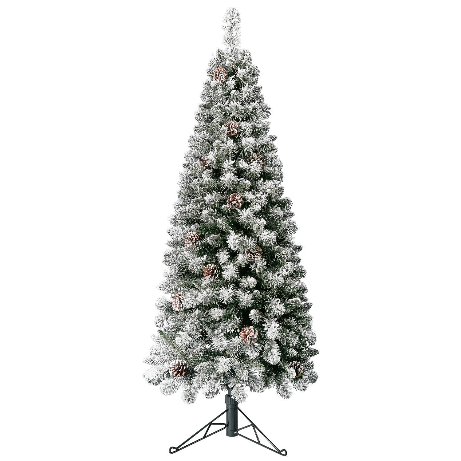 Alt View 4. Home Heritage - Home Heritage Corner 5' Flocked 100 LED Pre-Lit Artificial Christmas Tree, Green - Green.