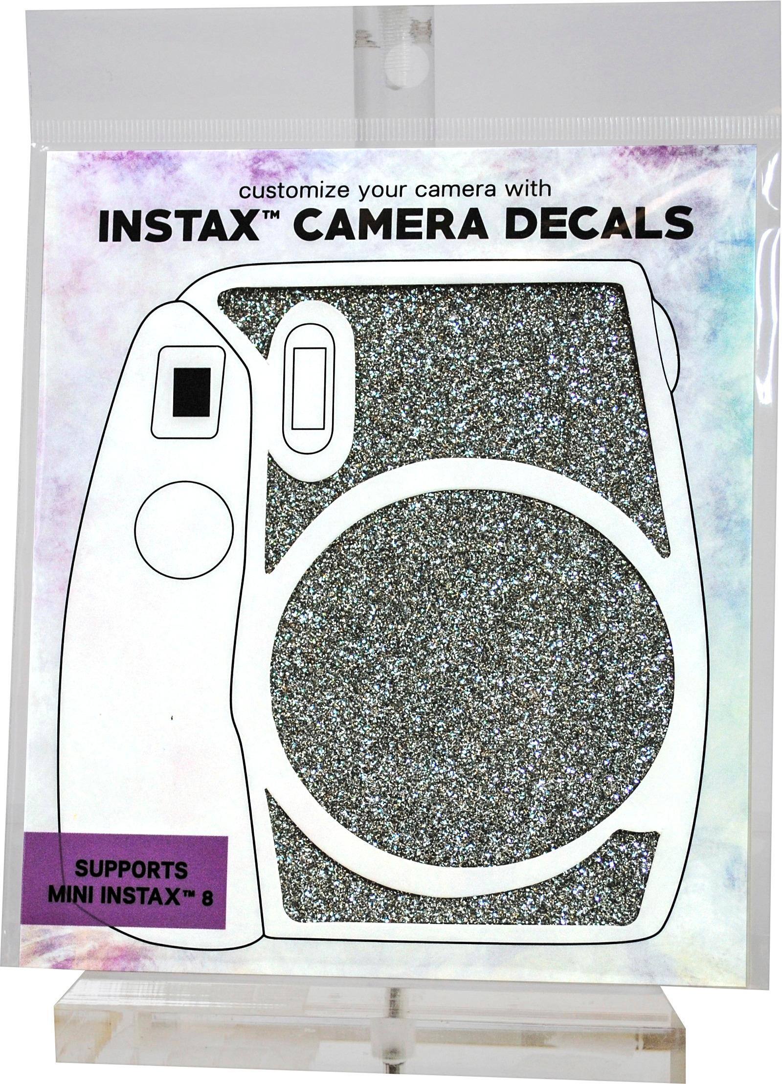 Front. ATNY - Decals for instax Mini 8/9 Camera - Silver Glitter.
