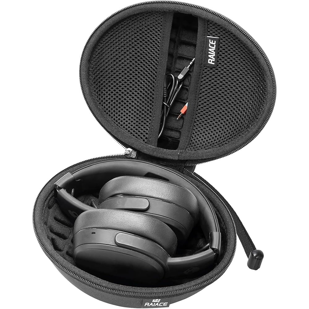ACJPR - Hard Protective Travel Case for Headphones - Black(Black Lining)