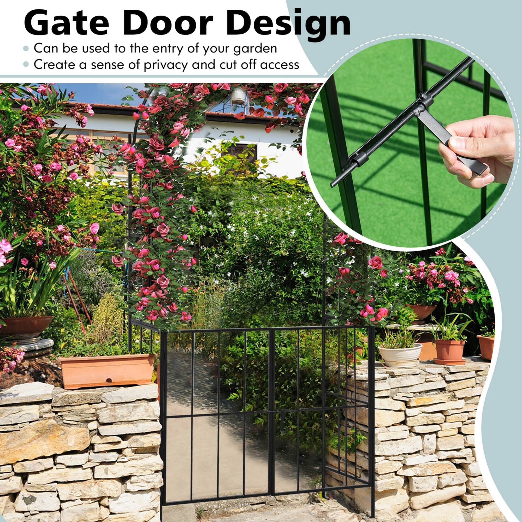 Gate Door Design: Can be used to secure the entry of your garden, creating a sense of privacy and cutting off access.
