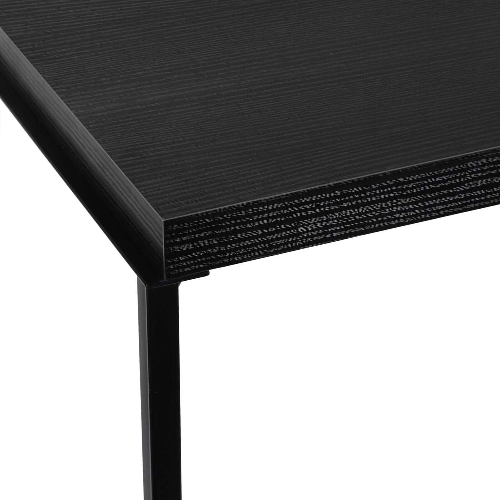Back. Oumilen - Set of 2 Black Nightstands, Modern End Tables with Metal Frame - Black.