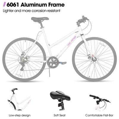 HILAND Velo 700C Hybrid Bike City Bicycle for Men Women M Size White Velo - Best Buy HILAND Velo 700C Hybrid Bike City Bicycle for Men Women M Size White Velo - Best Buy