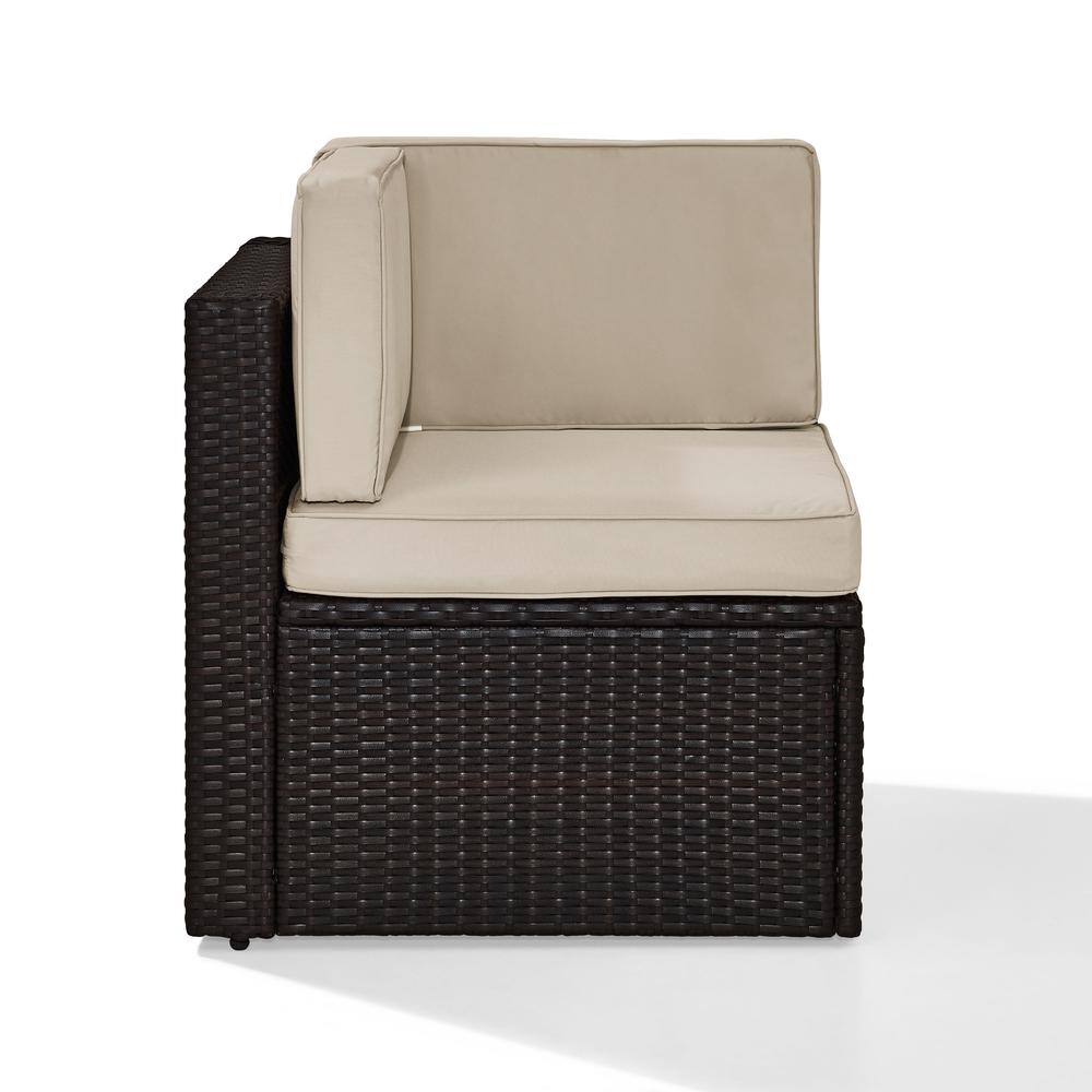 Back. Crosley Furniture - Palm Harbor Wicker Corner Outdoor Sectional Chair - Sand.