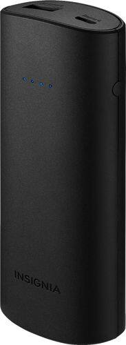 Insignia™ - 5,200 mAh Portable Charger for Most USB-Enabled Devices - Black - Larger Front
