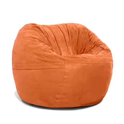 Front. Jaxx - Jaxx Saxx 3 Foot Bean Bag Chair with Removable Cover, Mandarin - Orange.