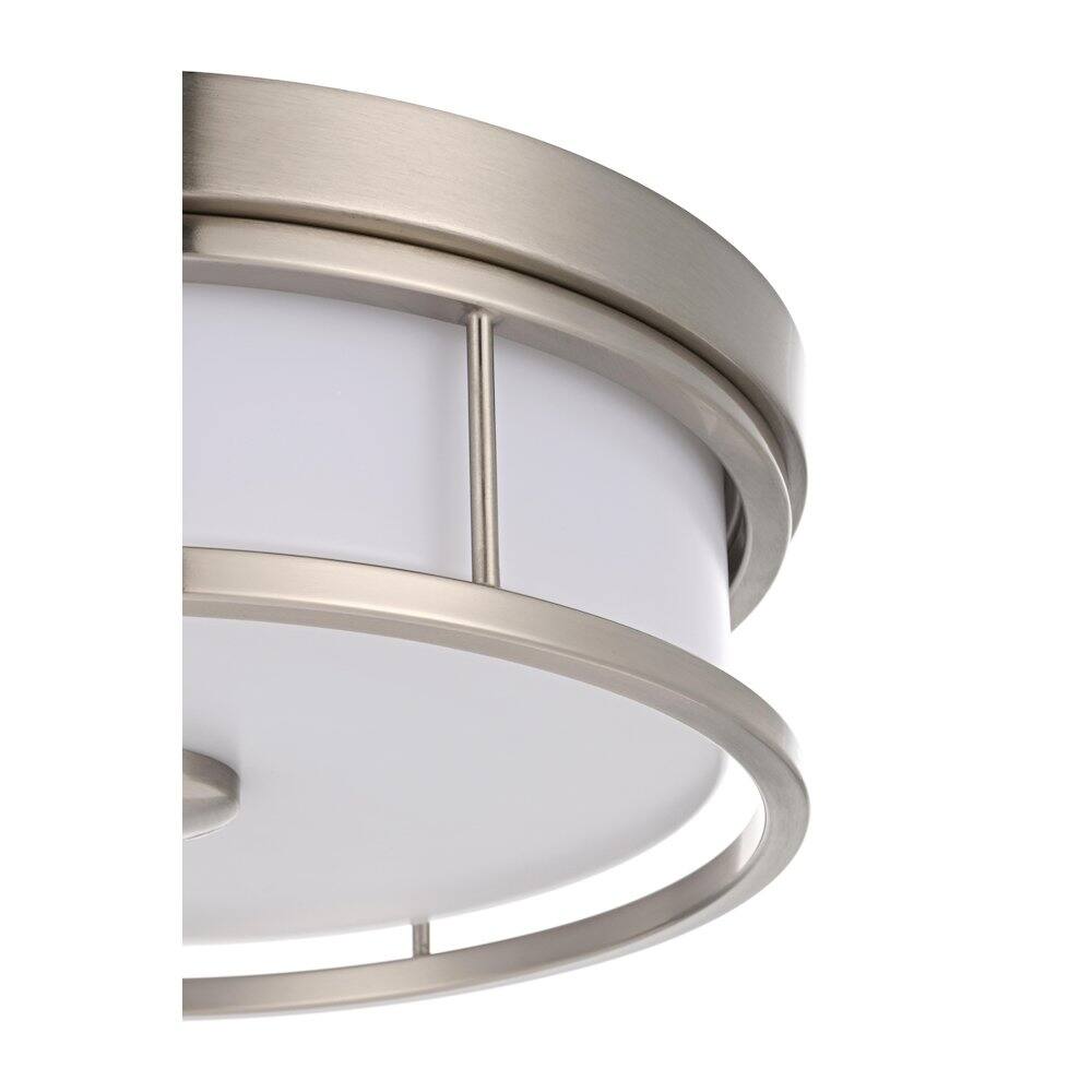 Left. Living District - Kolson 12 Inch Led Flush Mount Ceiling Light In Polished Nickel - Polished Nickel.