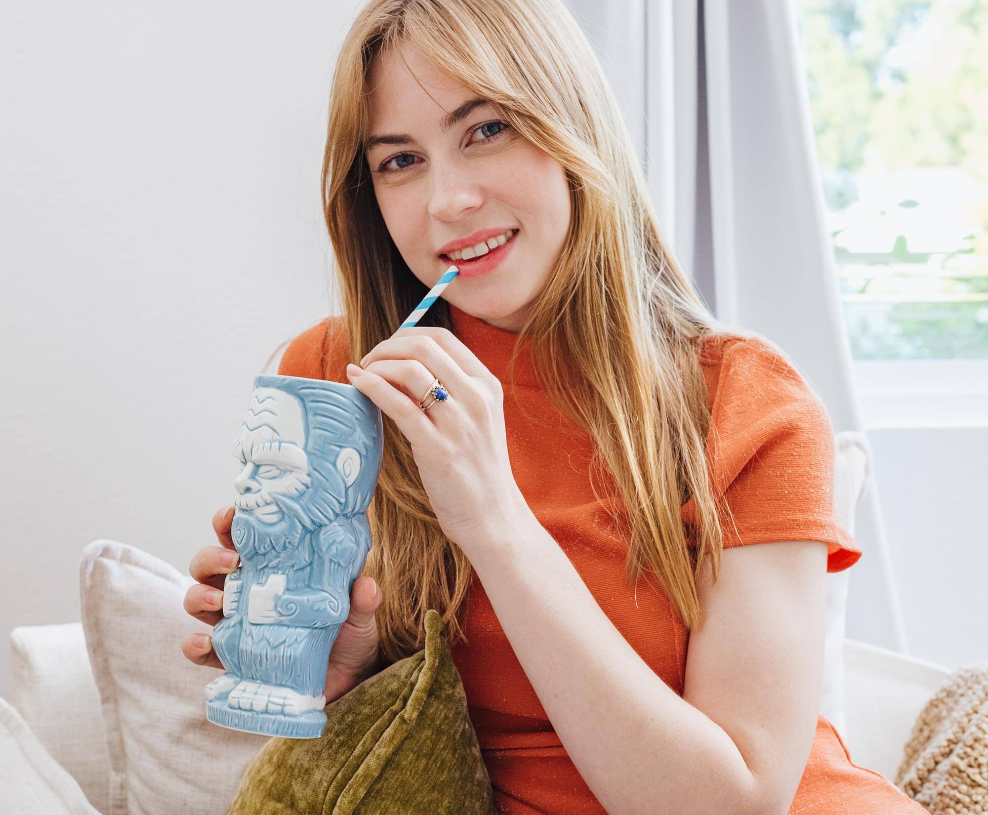 Alt View 5. ThinkGeek - Geeki Tikis Yeti Ceramic Mug | Holds 20 Ounces - Blue/White.