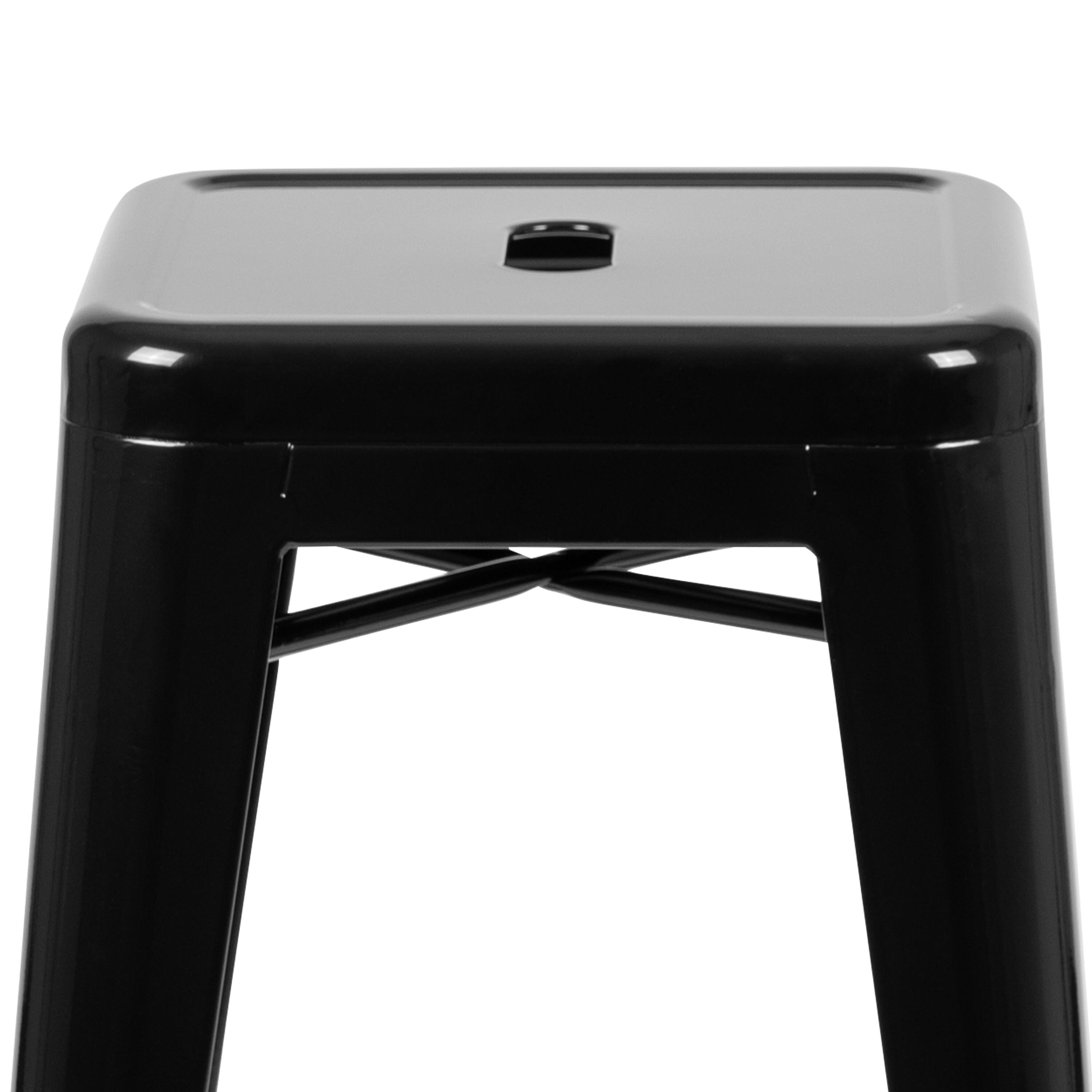 Alt View 9. Emma + Oliver - 4 Pack 30" High Metal Indoor Bar Stool - Stackable Stool - Black.