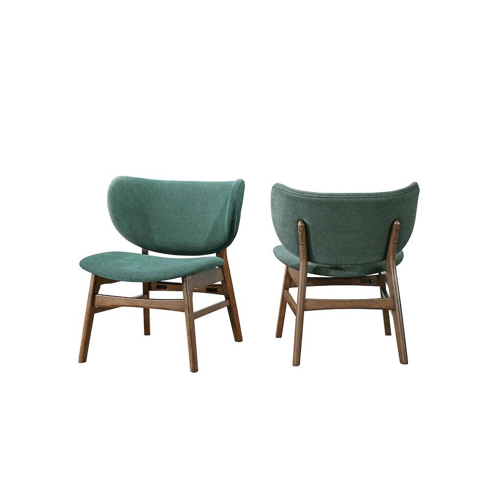 Angle. New Classic Furniture - Adler 2-Piece Wood & Fabric Lounge Chair in Green - Green.