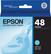 Front. Epson - 48 Standard Capacity Ink Cartridge - Light Cyan.