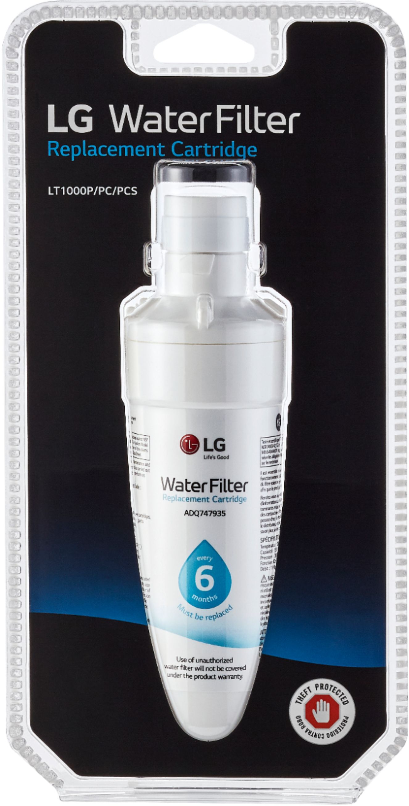 Filtre à eau LG LT1000P Blanc 2 po. Blanc 2 po.