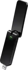 Front. TP-Link - Dual-Band AC1300 USB Network Adapter - Black.