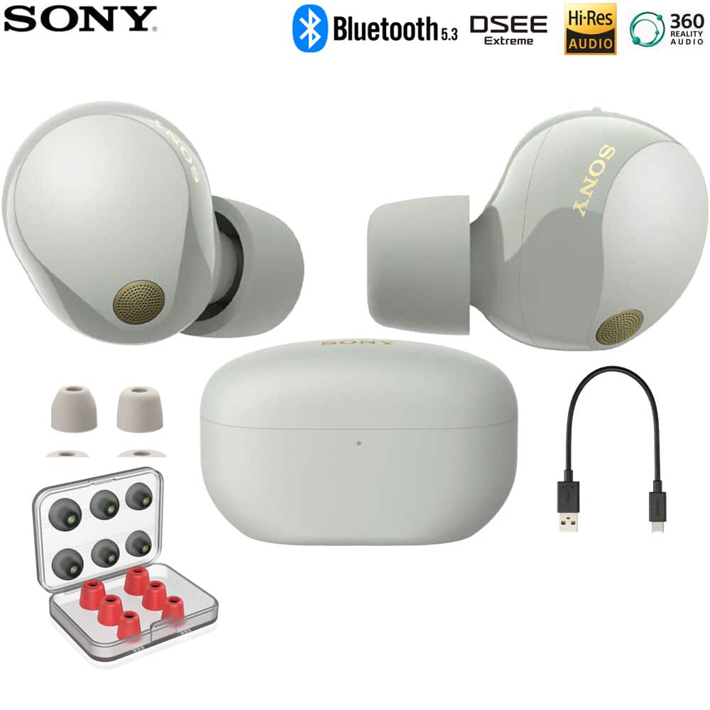Sony - Noise Canceling Truly Wireless Earbuds + Deco Essentials Earbud Tips