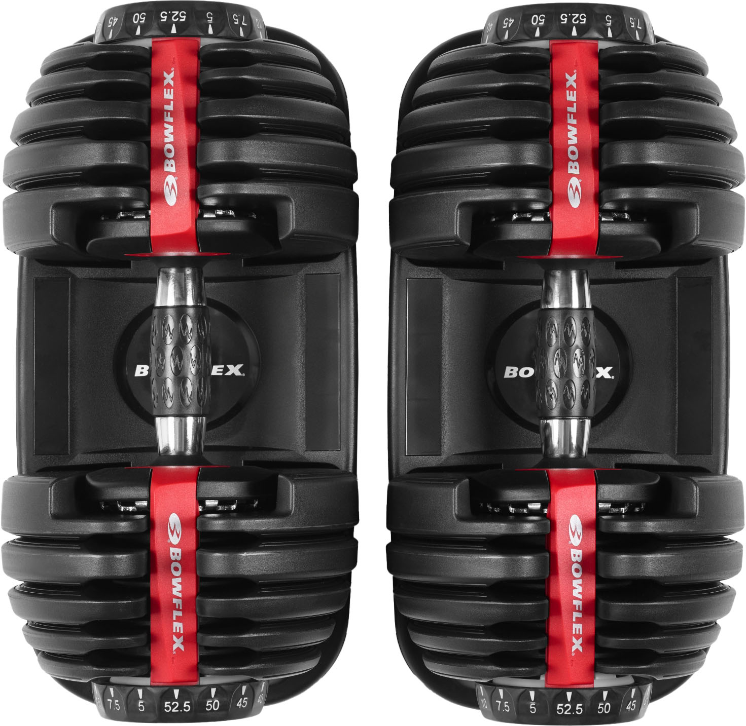Angle View: BowFlex - SelectTech 552 Adjustable Dumbbells - Black