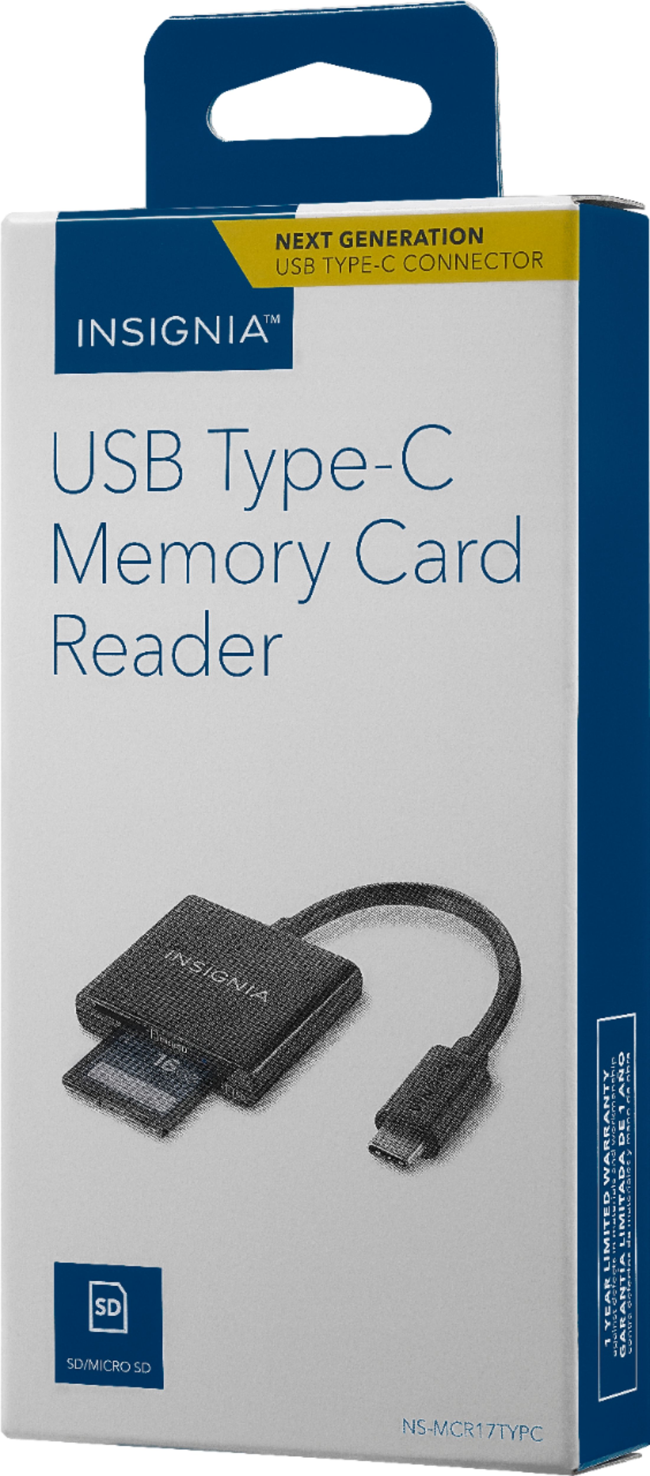 Best Buy: Insignia™ USB Type-C Memory Card Reader Black NS-MCR17TYPC