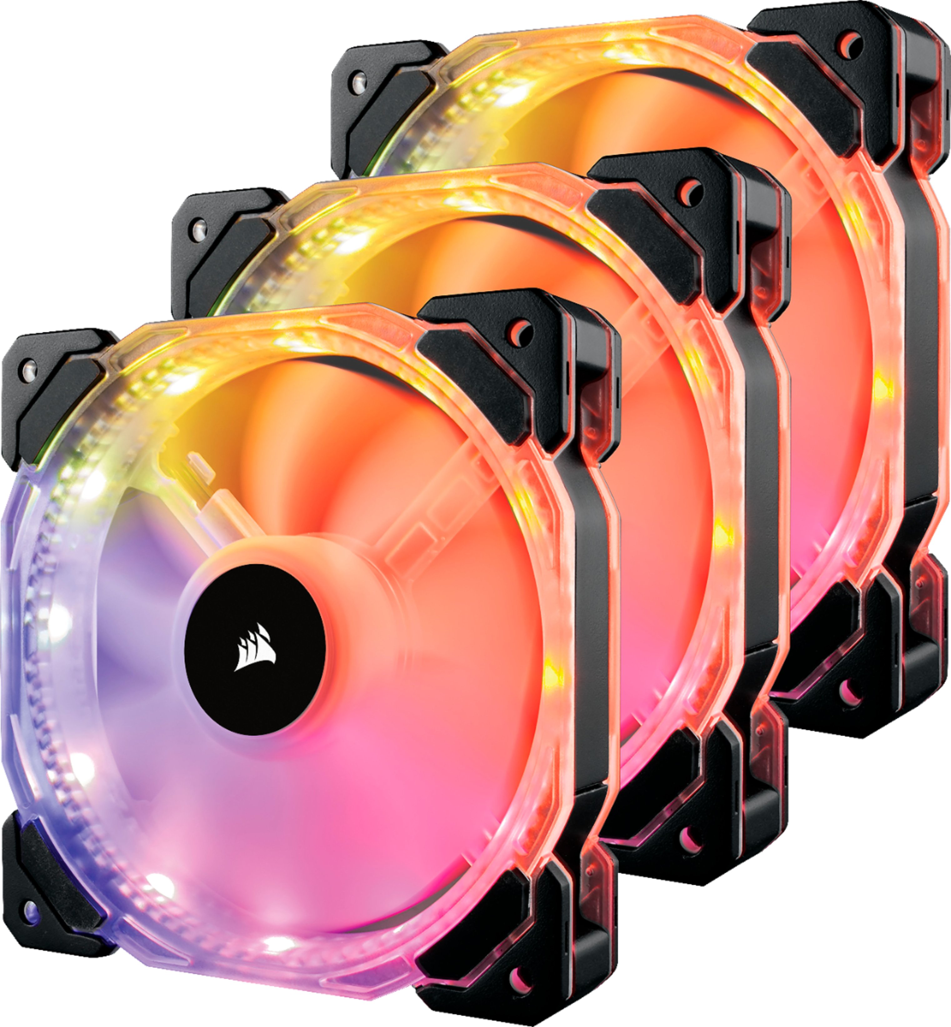 mod højttaler Forskelle CORSAIR HD Series 120mm Case Cooling Fan Kit with RGB lighting HD120 -  THREE PACK WITH CONTRO - Best Buy