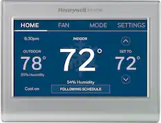 Front. Honeywell Home - Smart Color Thermostat with Wi-Fi Connectivity - Silver.