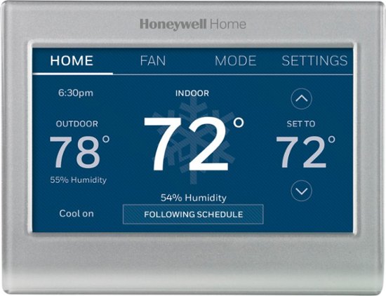 Honeywell - Smart Color Thermostat with Wi-Fi Connectivity - Silver - Front_Zoom