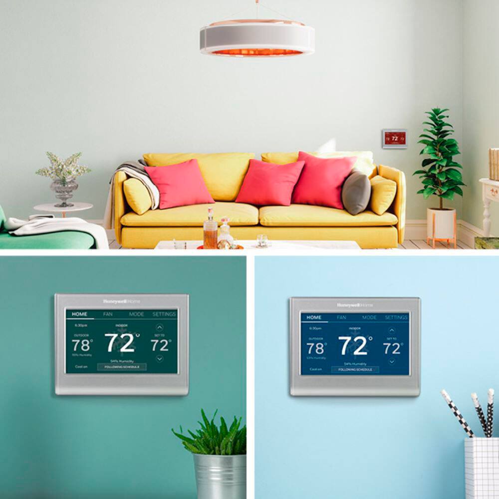 Alt View 11. Honeywell Home - Smart Color Thermostat with Wi-Fi Connectivity - Silver.