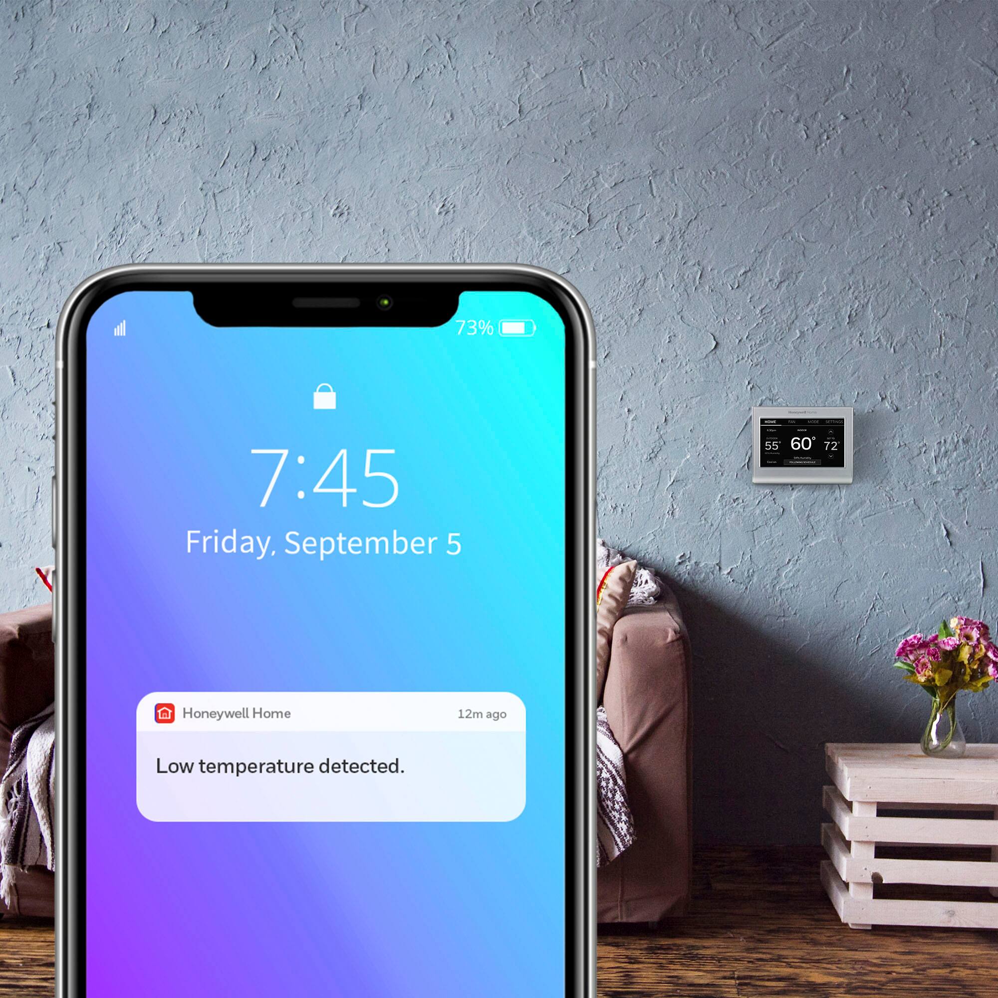 Alt View 12. Honeywell Home - Smart Color Thermostat with Wi-Fi Connectivity - Silver.