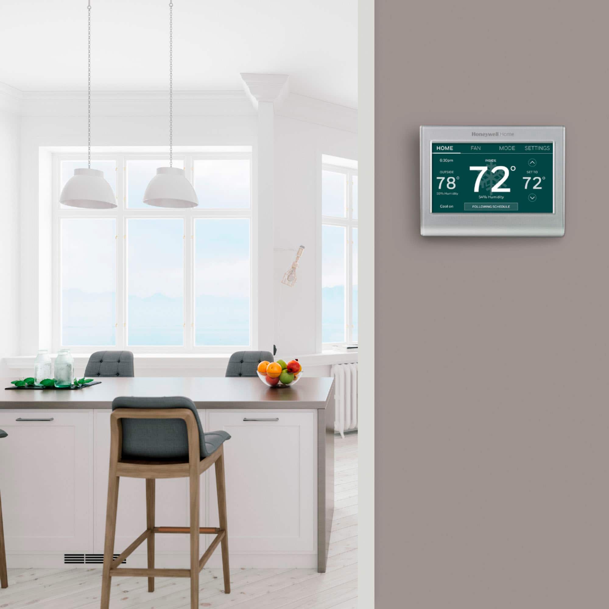 Alt View 17. Honeywell Home - Smart Color Thermostat with Wi-Fi Connectivity - Silver.