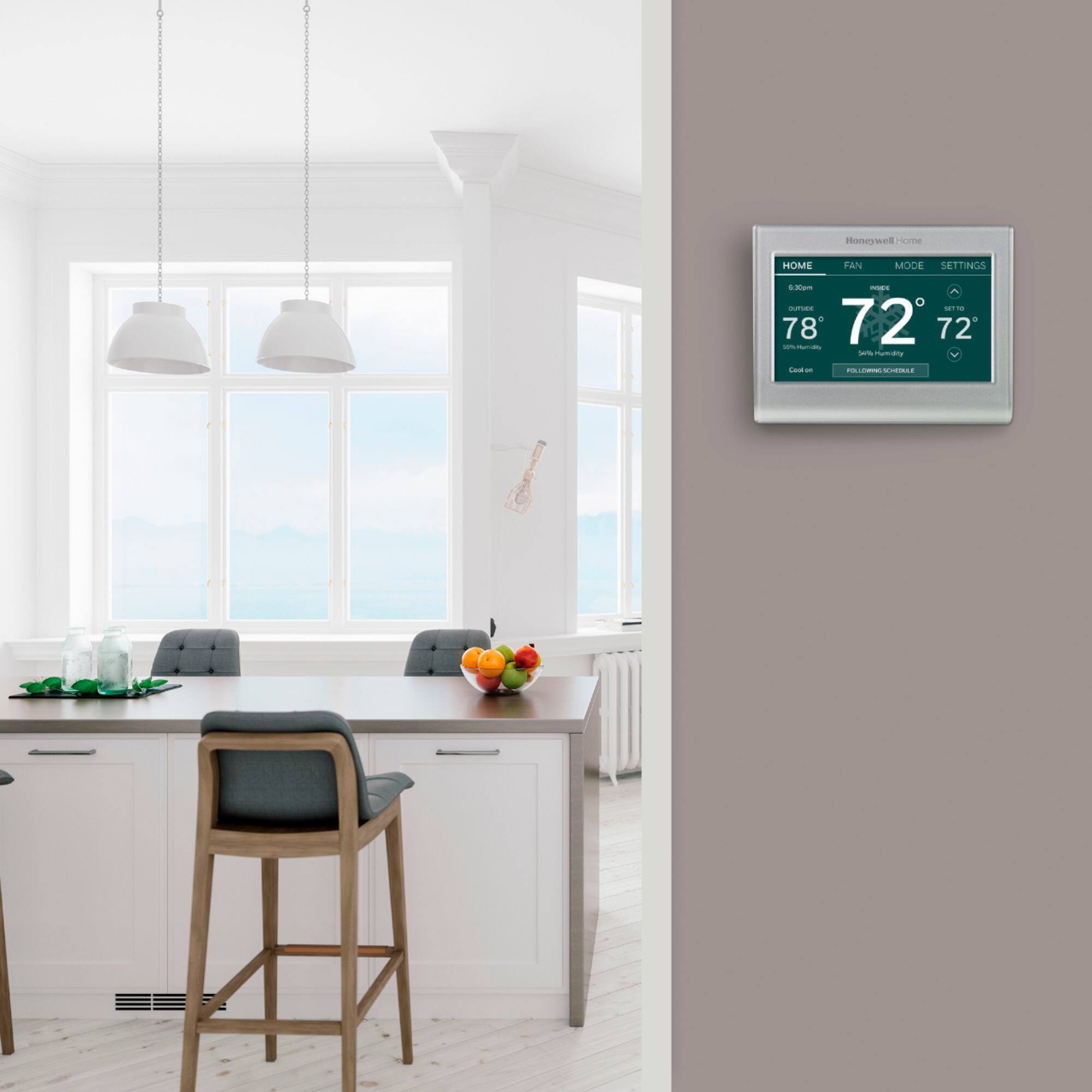 Alt View 17. Honeywell Home - Smart Color Thermostat with Wi-Fi Connectivity - Silver.